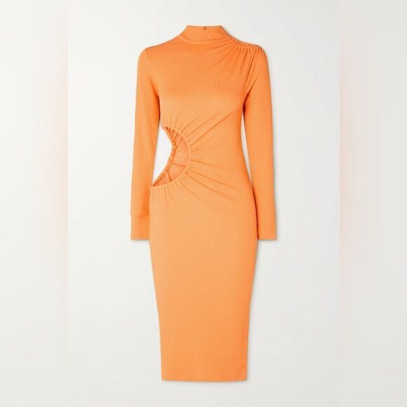 🎀 SSENSE Rotate Birger Christensen Alice cut out jersey midi nwot 4 - Picture 1 of 14